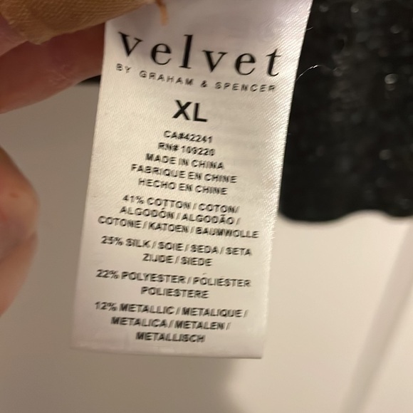 Velvet by Graham & Spencer, black metallic reversible cardigan, XL, NWT - Picture 9 of 9